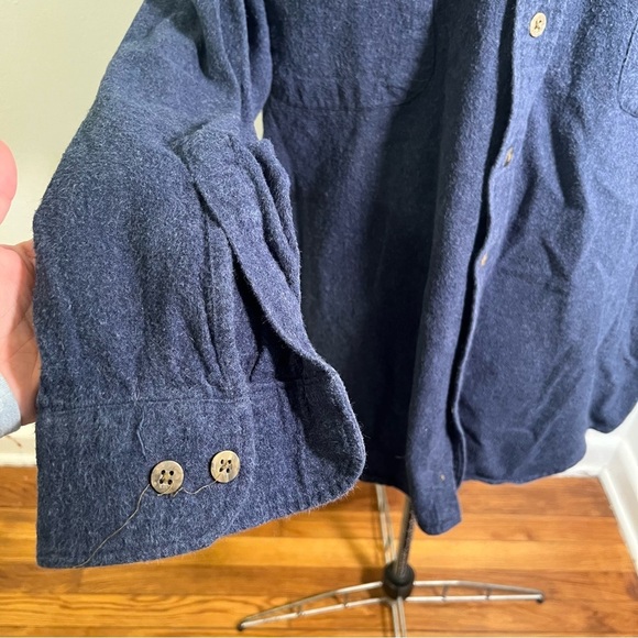 Vintage St. John’s Bay Flannel Button Down Shacket Blue Gray XL - Picture 5 of 9